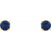 14K Yellow 4 mm Natural Blue Sapphire Earrings